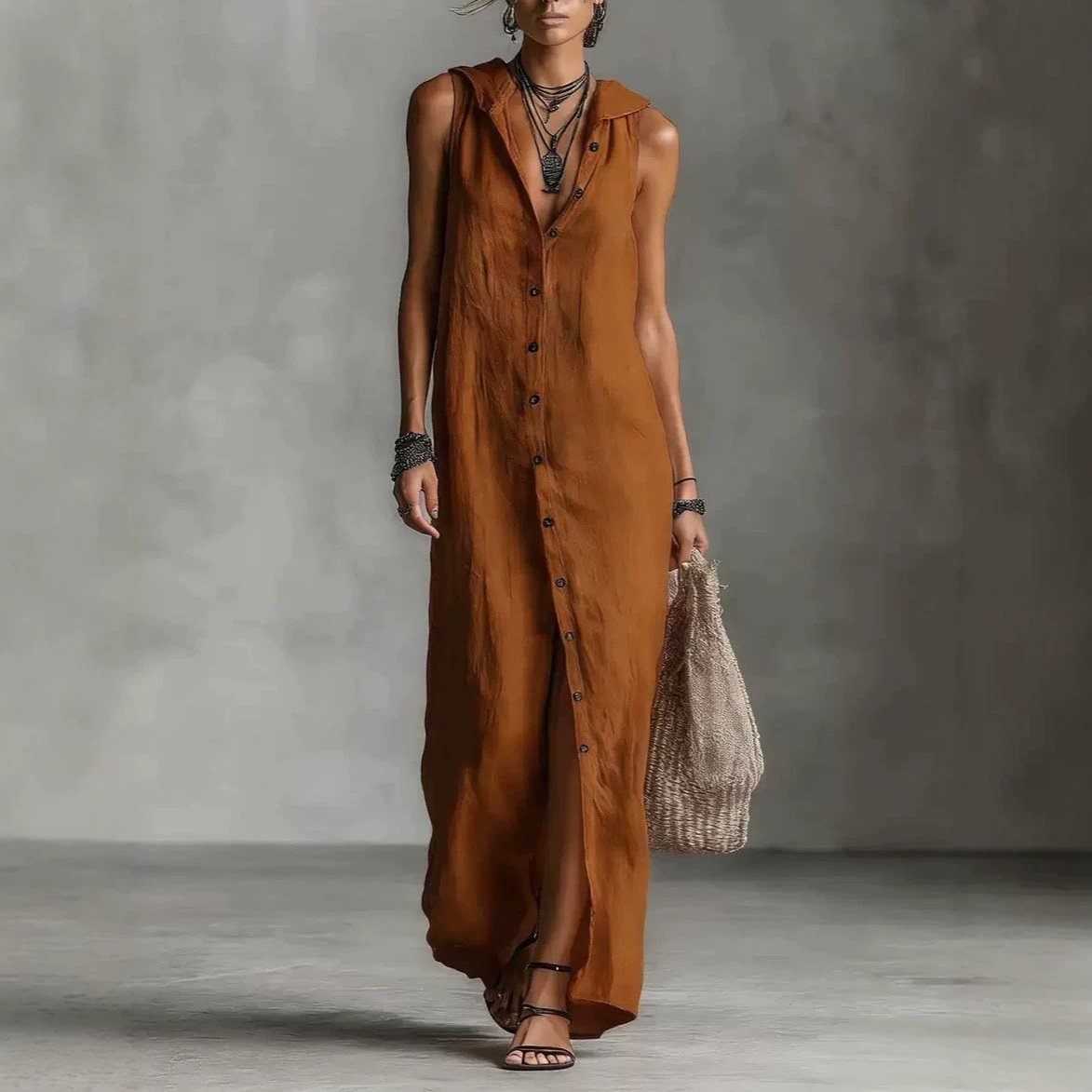 Sleeveless Long Dress Women's One-piece Dress - Image 3