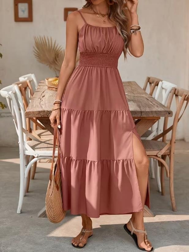 Strapless Layered Waist-cinching Solid-color Slim-fit Dress - Image 5