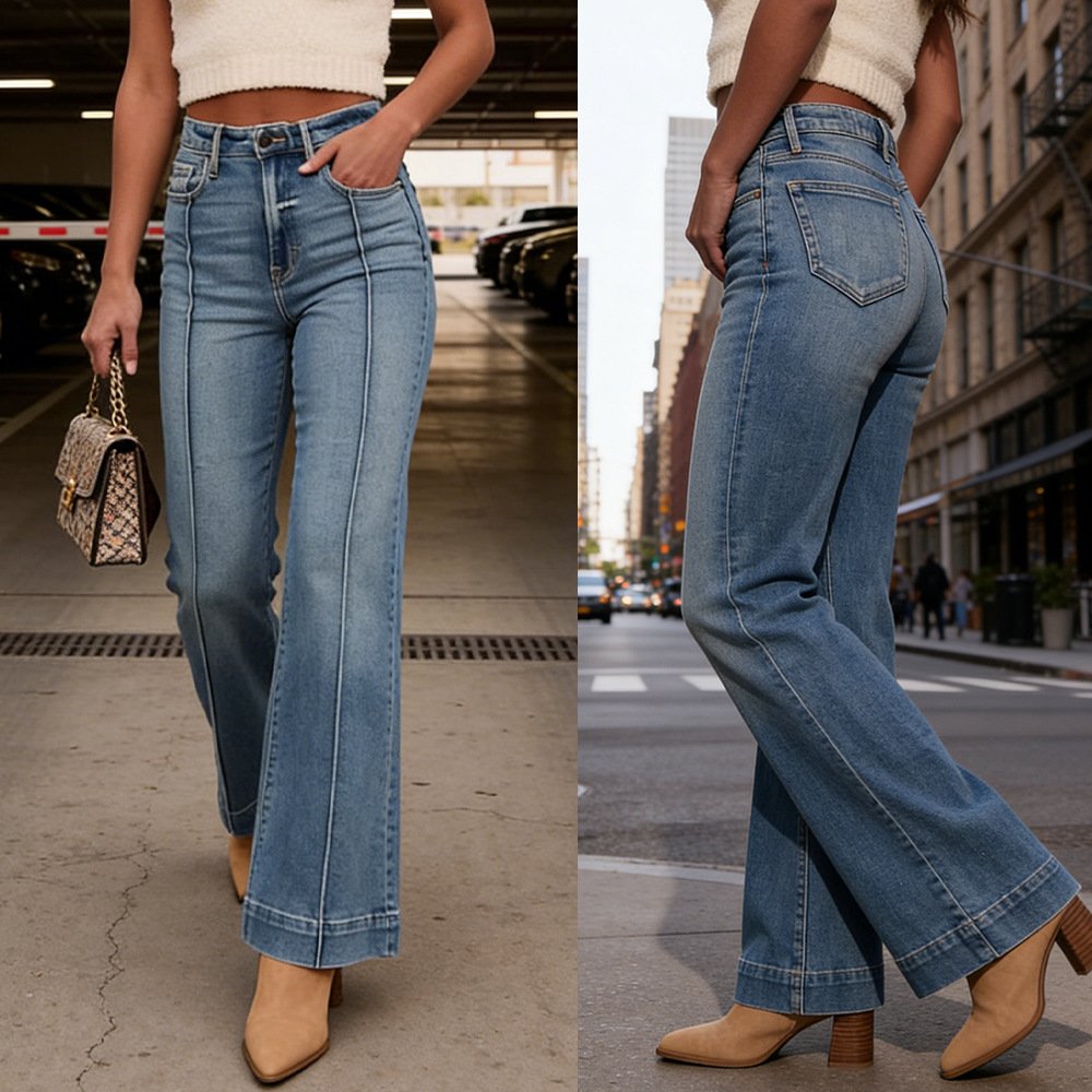 New Womens Mid-rise Bootcut Jeans - Image 2