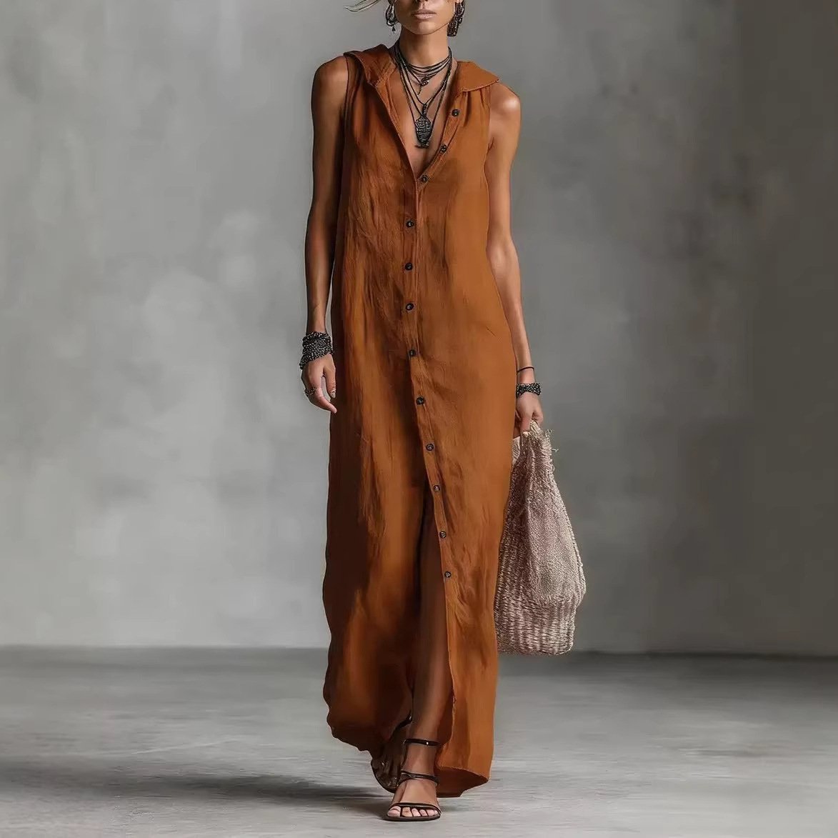 Sleeveless Long Dress Women's One-piece Dress - Image 7