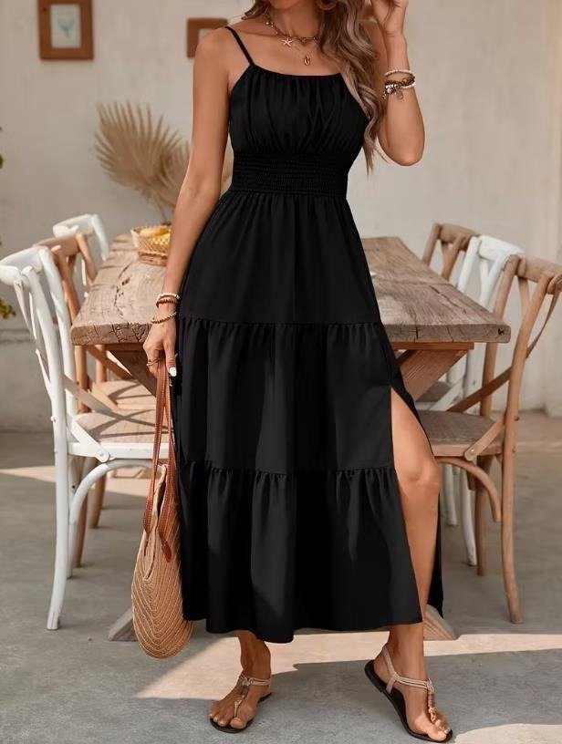 Strapless Layered Waist-cinching Solid-color Slim-fit Dress - Image 7