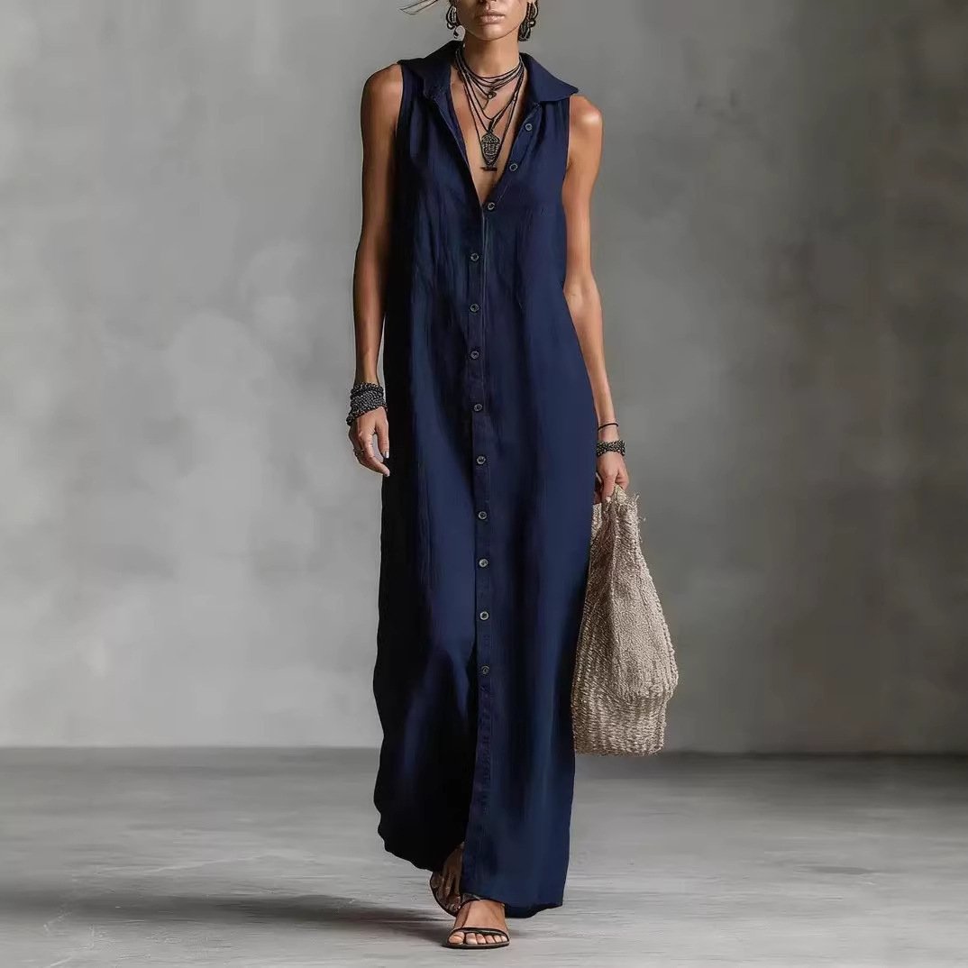 Sleeveless Long Dress Women's One-piece Dress - Image 9