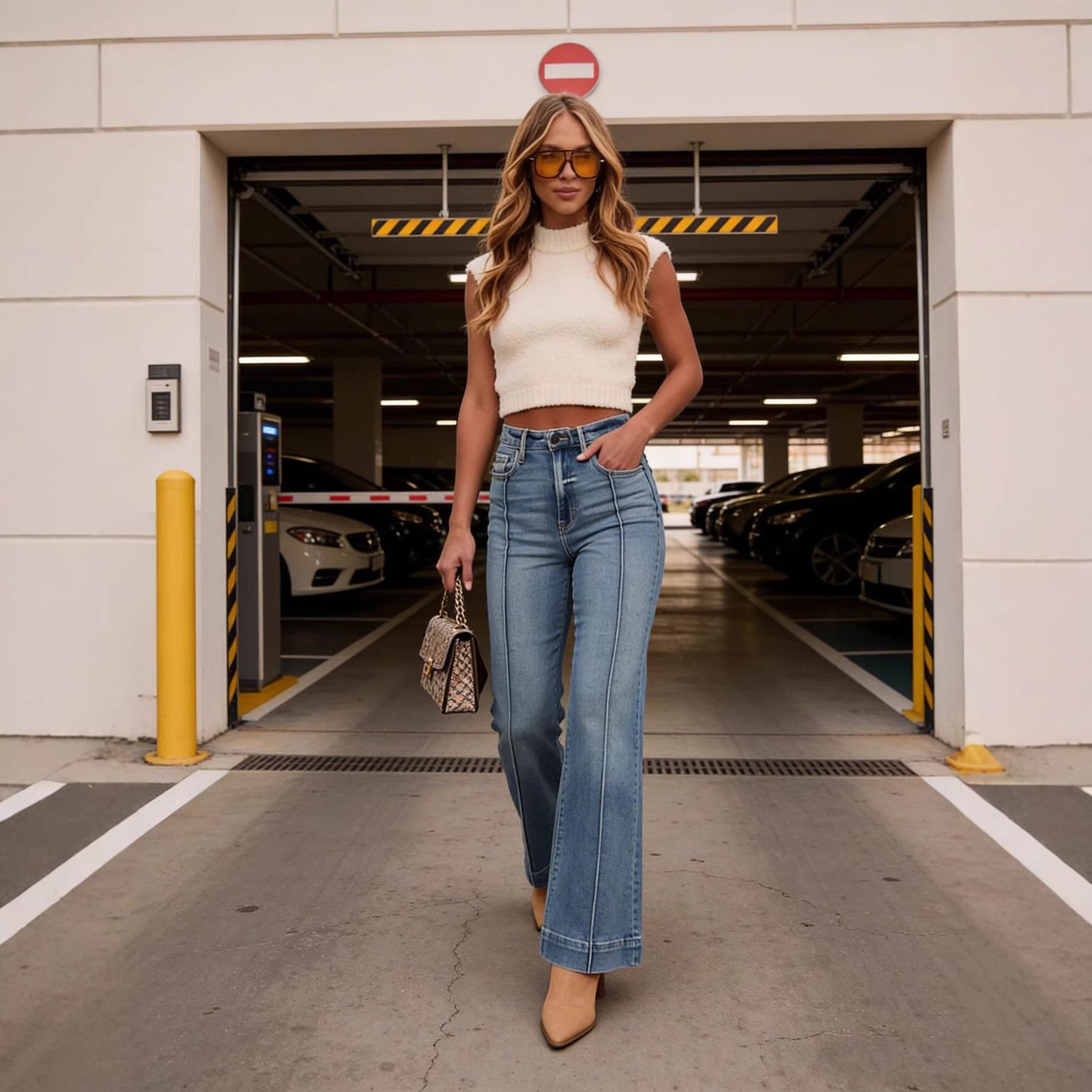 New Womens Mid-rise Bootcut Jeans - Image 6