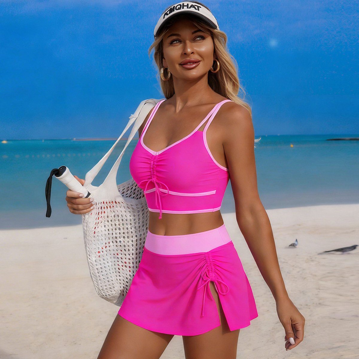 Womens Stylish Drawstring Sports Bikini Set - Image 2