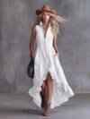 Bohemian High-Low Ruffle Maxi Dress