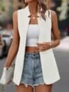 Elegant Longline Sleeveless Blazer Vest